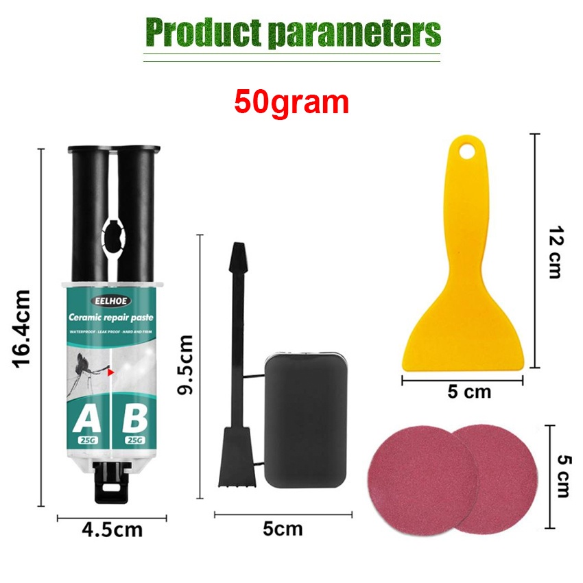 

Tile Repair AB Lem Set Retak Repair Agent Perekat Keramik Porselen Putih Set