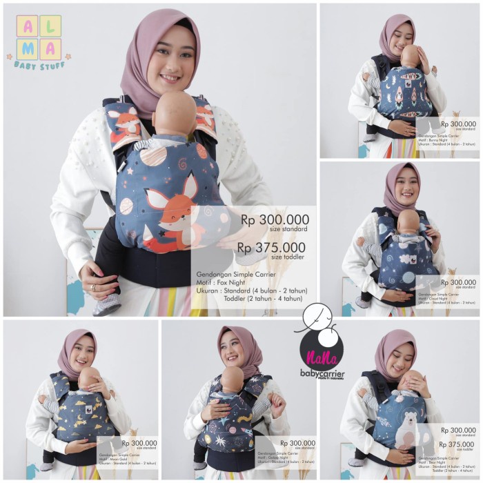 SSC Simple Nana Baby Carrier Standar Standard Gendongan Bayi M Shape