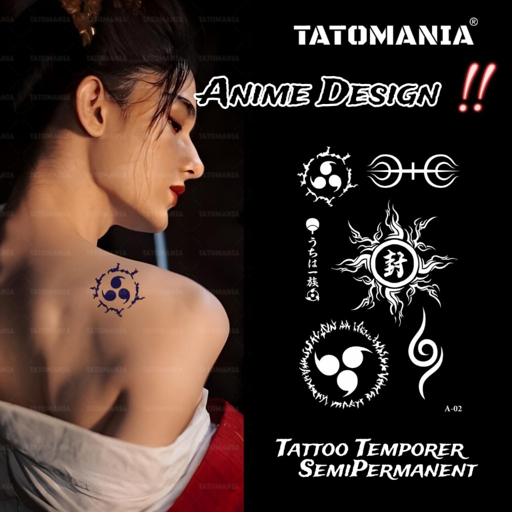 ACCMT- TATOMANIA-Tato semi permanen Motif Animasi Naruto One Piece Bonten anti air