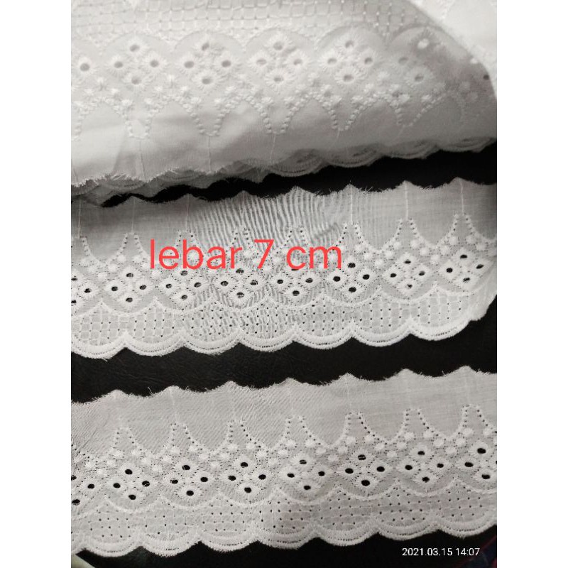 ACCMT- Renda bordir katun kembang renda katun putih renda bordir renda pinggir renda baju renda