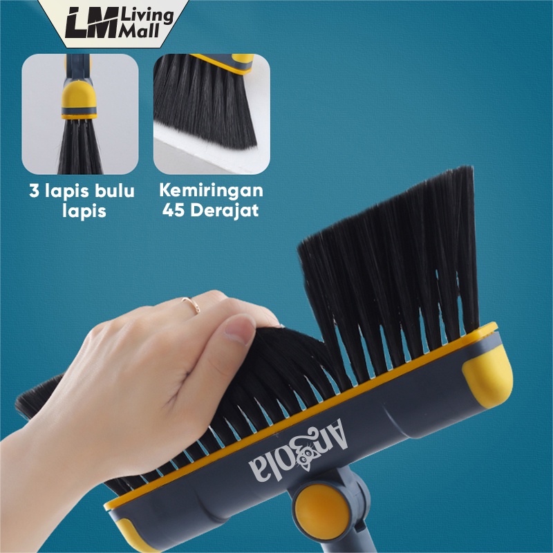 Premium Living Mall Sapu Pengki Set Sapu Lantai Broom Dustpan Set Alat Pembersih Lantai D63