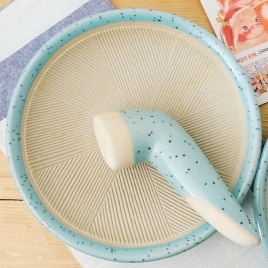 Unik Cobek Estetik Keramik Warna / Cobek Keramik Dan Uleg Keramik Kekinian / Set Cobek Keramik