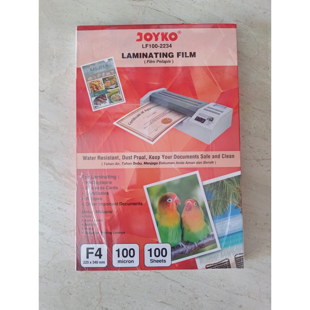 

Plastik Laminating Film F4 Joyko LF100-2234 ( 1 pak )