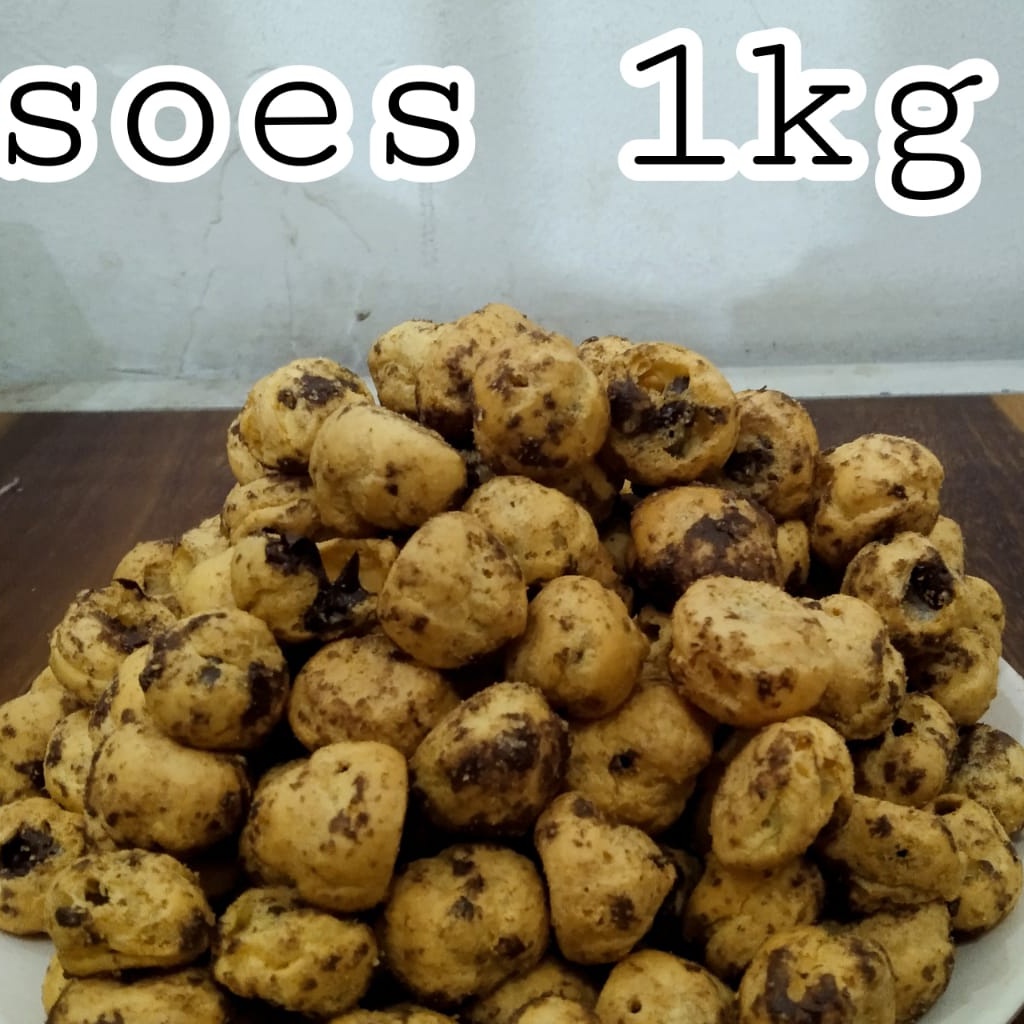 

HJ Soes mini kering 1kg cemilan soes cokelat asin kornet vanilla strawberry soes snack enak