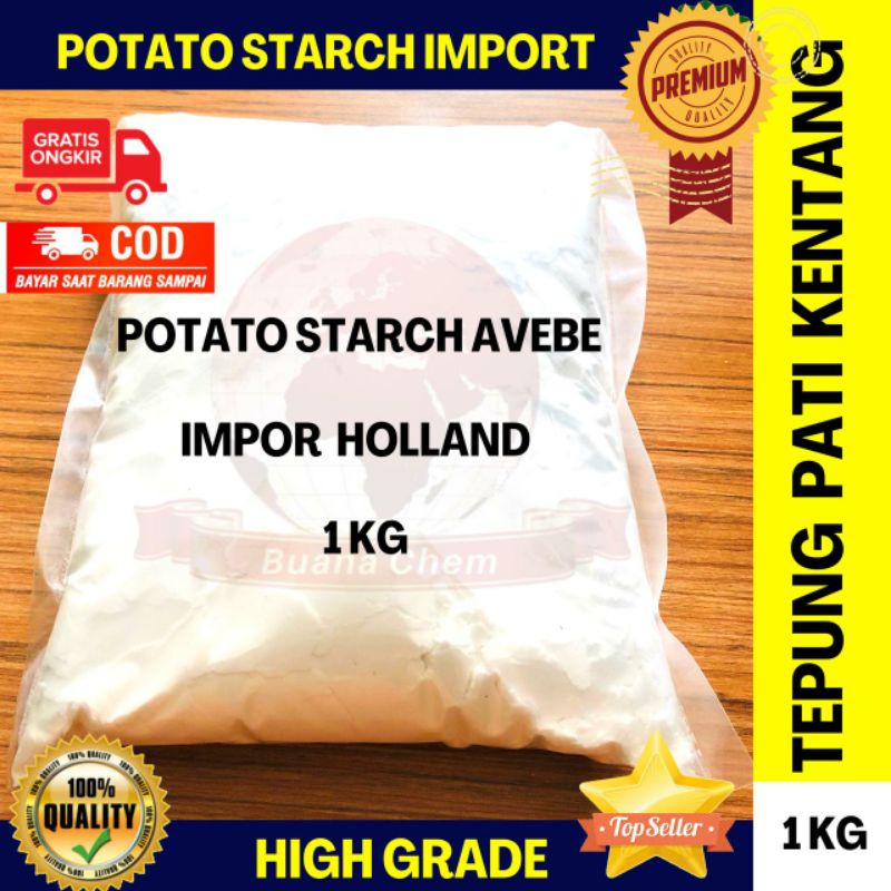 

HJ Potato Starch Avebe 1 kg IMPORT ex Holland/ Tepung Pati Kentang