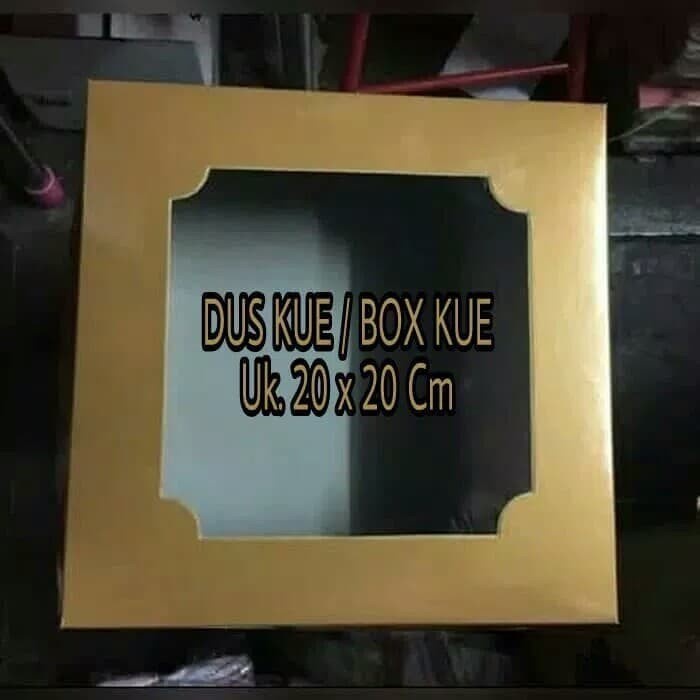 (Good) DUS KUE / BOX KUE UK. 20 x 20 CM ( WARNA GOLD )