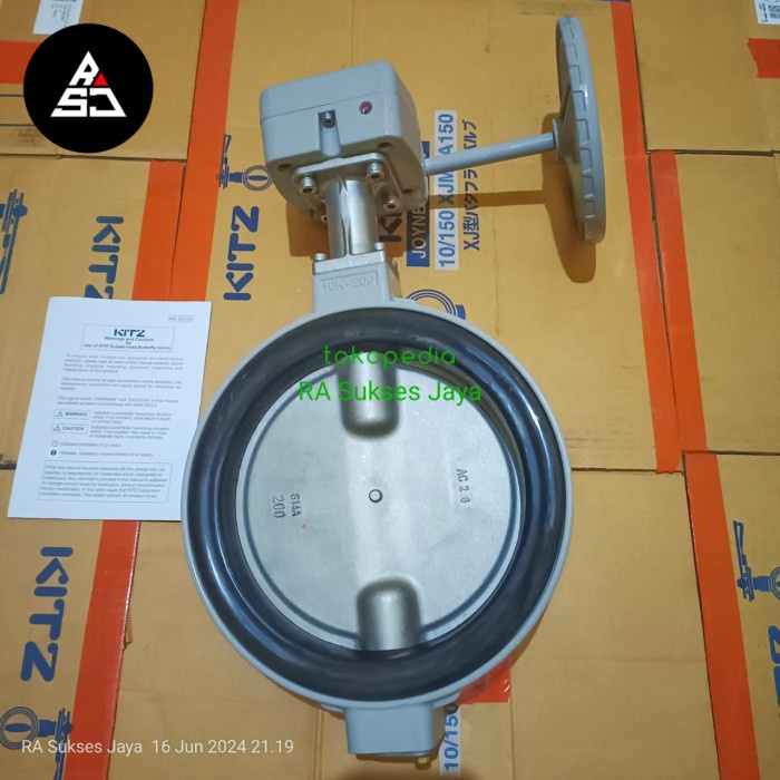 Jual [READY] butterfly valve kitz 8 inch gear operation original 100%