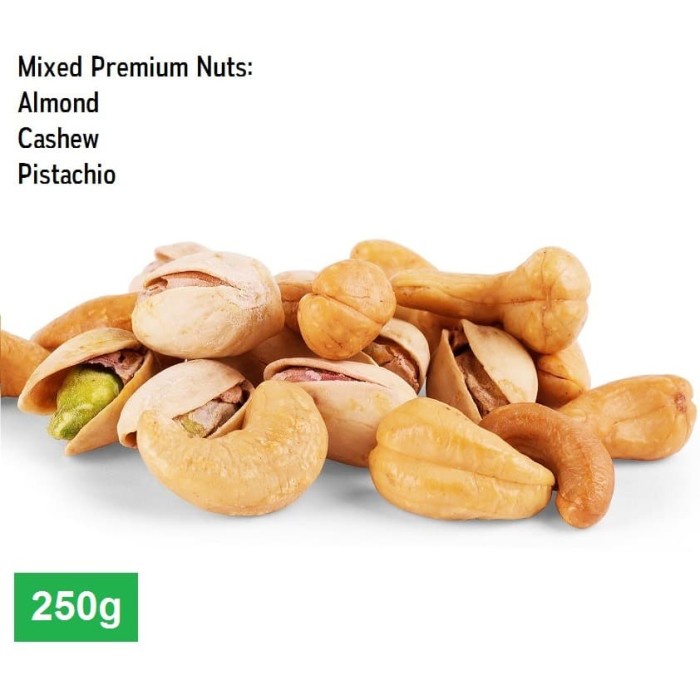 

Premium Mix Nuts / Trail Mix/Kacang Mix /Almond Cashew Pistachio 250g