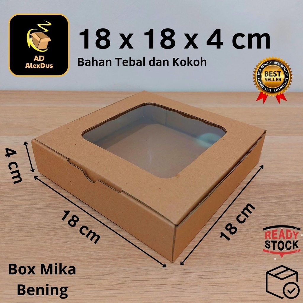 

Kardus Mika 18 x 18 x 4 cm Model Diecut | Kotak Box Dus Hampers Kue Snack Parcel