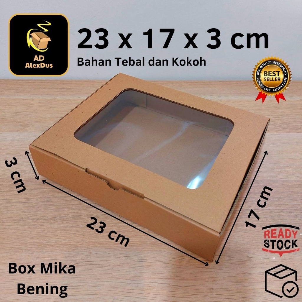 

Kardus Mika 23 x 17 x 3 cm Model Diecut | Kotak Box Dus Hampers Kue Snack Parcel