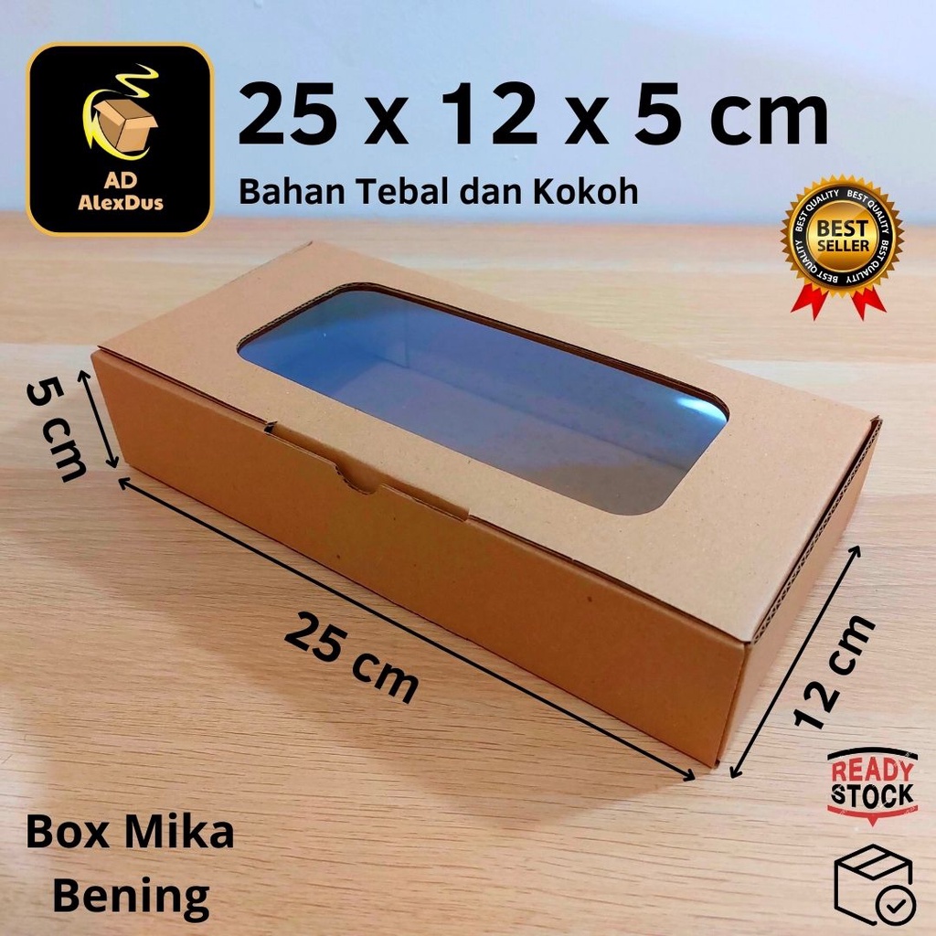 

Kardus Mika 25 x 12 x 5 cm Model Diecut | Kotak Box Dus Hampers Kue Snack Parcel
