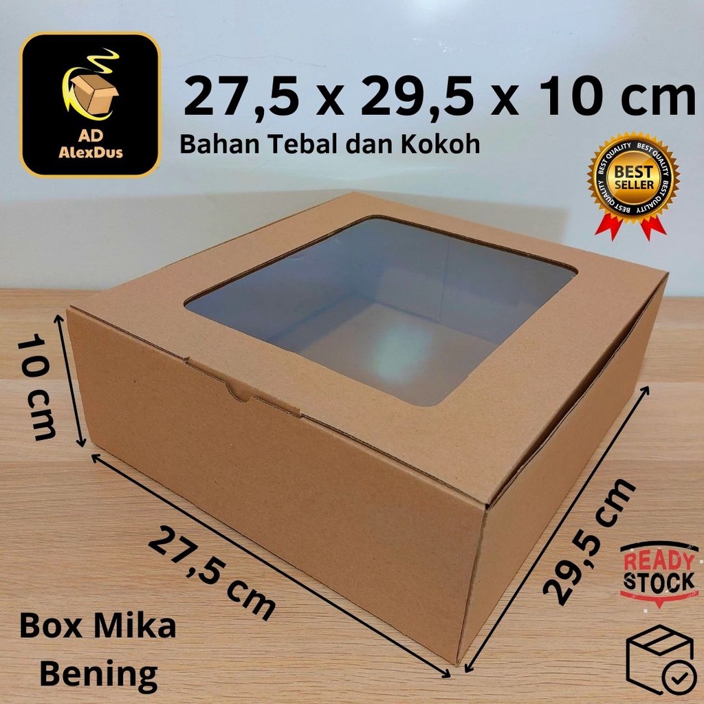

Kardus Mika 27,5 x 29,5 x 10 cm Model Diecut | Kotak Box Dus Hampers Kue Snack Parcel