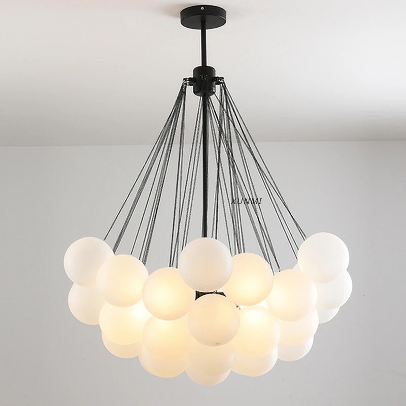 DRMART Grosir Nordic Simple Frosted Glass Bubble Ball Chandelier