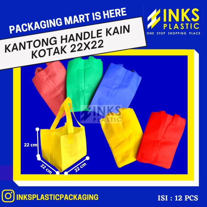 

pernakpernik- TAS SPUNDBOND KOTAK 22x22/TAS KANTONG KAIN GOODIE BAG (12 PCS)