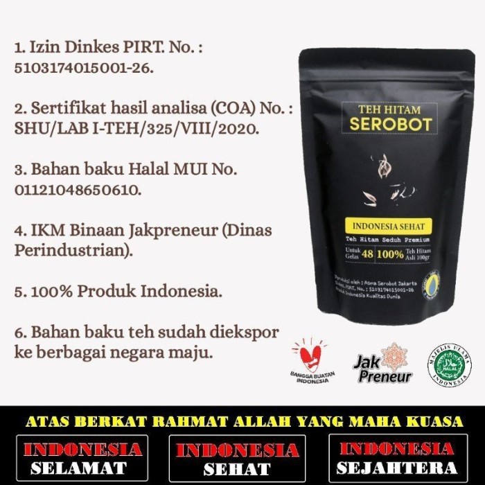 (Good) TEH HITAM SEROBOT MUJAROBAT ORIGINAL 100% / TEH HERBAL / OBAT HERBAL