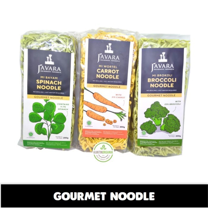 

(Good) Mie Sayur Wortel - Bayam - Brokoli Gourmet Noodle Javara 200gr