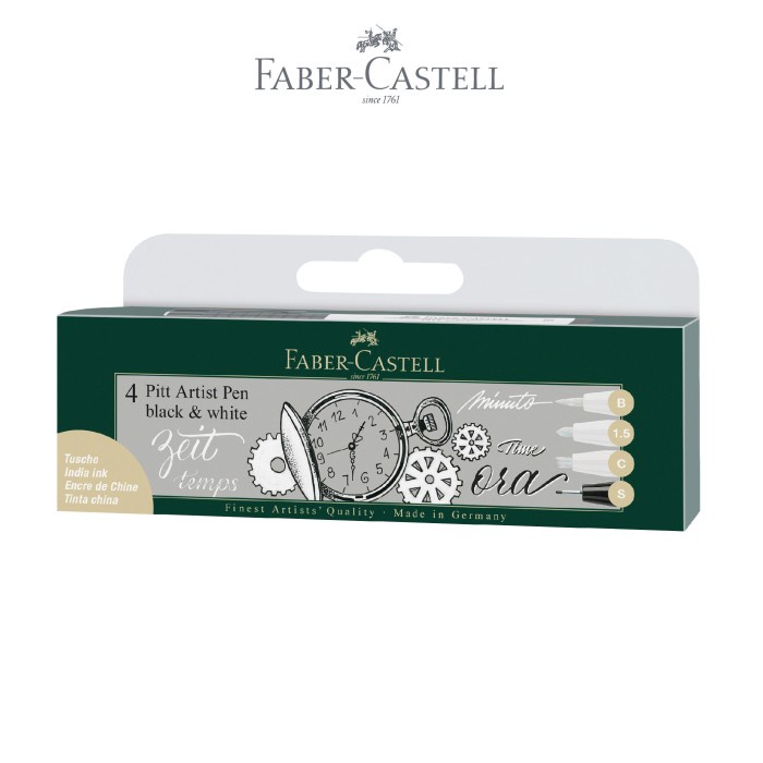 

TERBARU! Faber-Castell PITT Artist Pen Black &White set 4