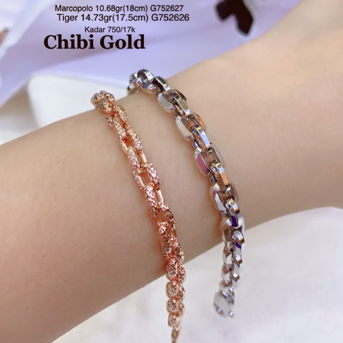 Gelang tangan Tiger emas 750 kadar 17k #chibi