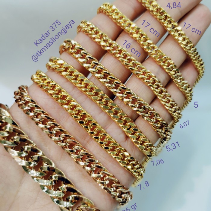 Gelang Sisik Naga Emas Muda kadar 375 8K