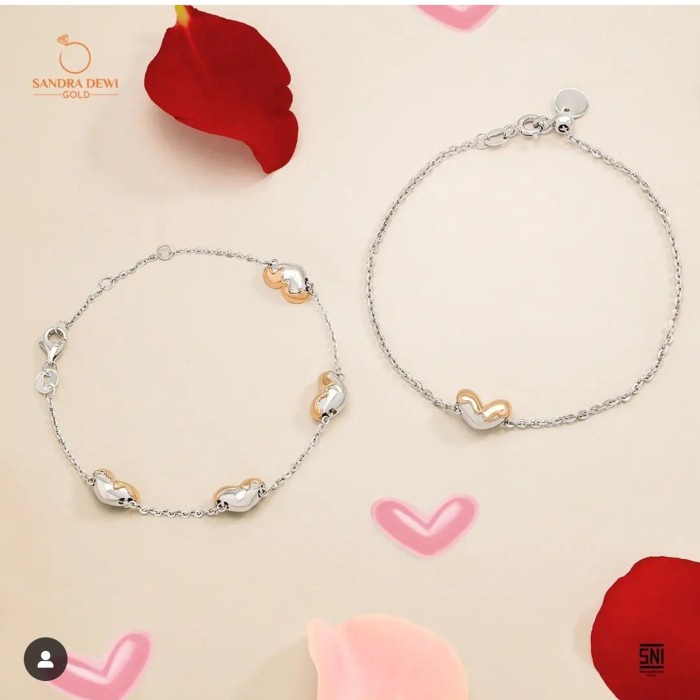 GELANG TANGAN EMAS SANDRA DEWI GOLD GOLDEN LOVE MELTS COLLECTIONS HATI