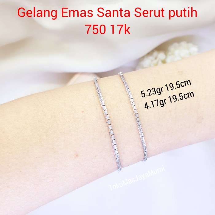 Gelang Emas Serut Simple Santa Putih 750 17k