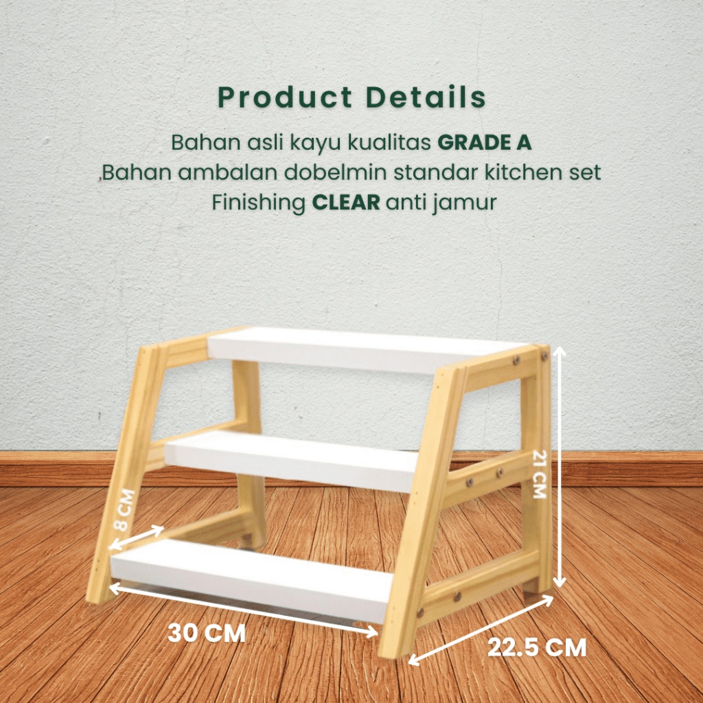 {{ Tama Living Rak Kayu Jar Bumbu Dapur Aesthetic Rak Bumbu Dapur Estetik Rak Kayu Susun Tatakan