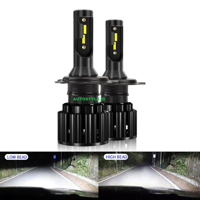 [Good] S8 H4 Lampu led mobil H4 putih Terang 50 watt 10000 lumens LED