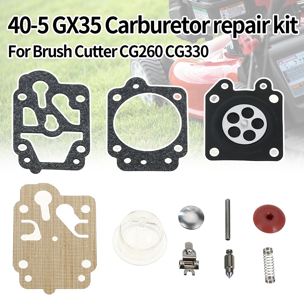 Gx35 40-5 Carburetor Repair Kits With Primer Bulb For Brush Cutter Cg260 Cg330 Cg430 Cg520 43Cc 52Cc
