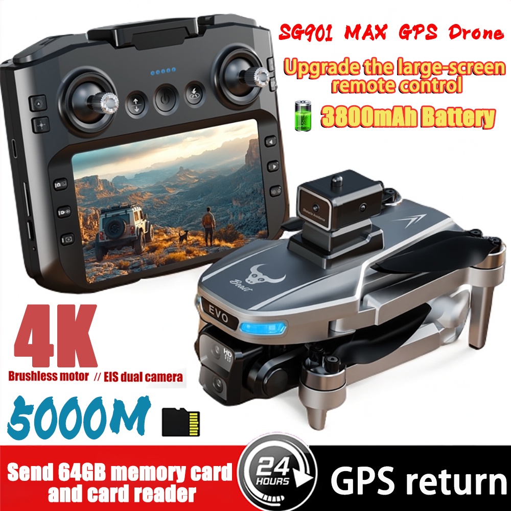 New With Screen Remote Control Sg901 Max Gps Drone 4K Dual Camera Professional Brushless Aerial