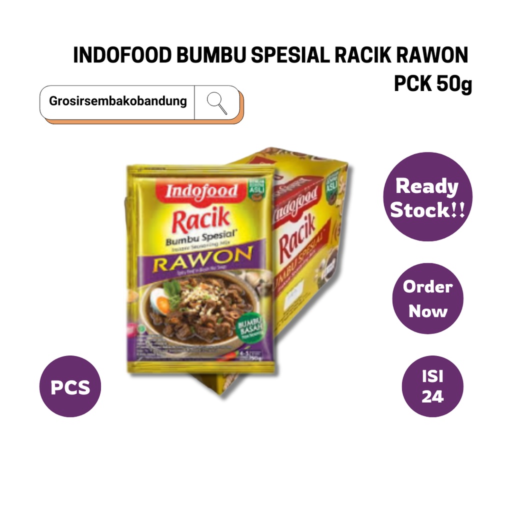 

INDOFOOD BUMBU SPESIAL RACIK RAWON PCK 50g - 1 BOX - Kota Bandung