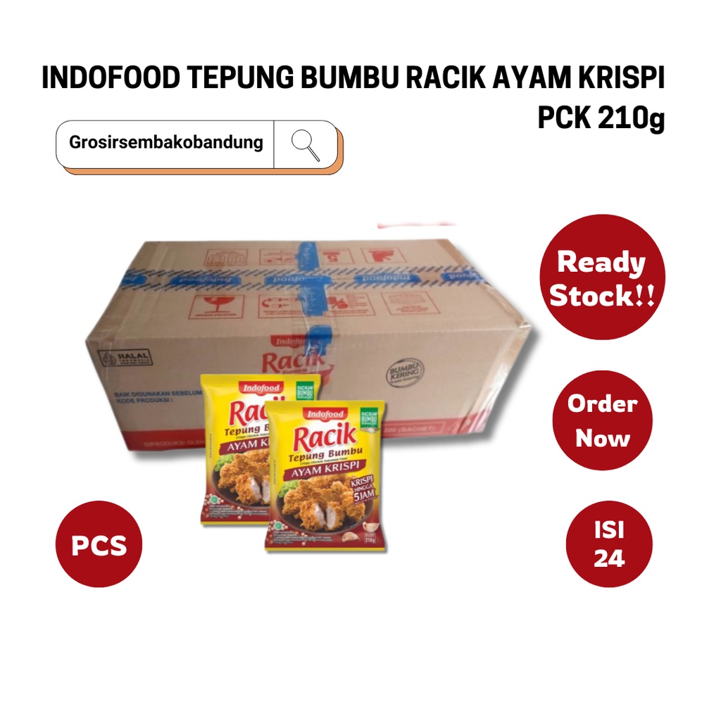 

INDOFOOD TEPUNG BUMBU RACIK AYAM KRISPI PCK 210g - 1 Dus - Kota Bandung