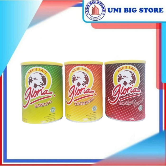 

(Good) GLORIA Abon Sapi 250 gr Kaleng Original / Bawang / Pedas