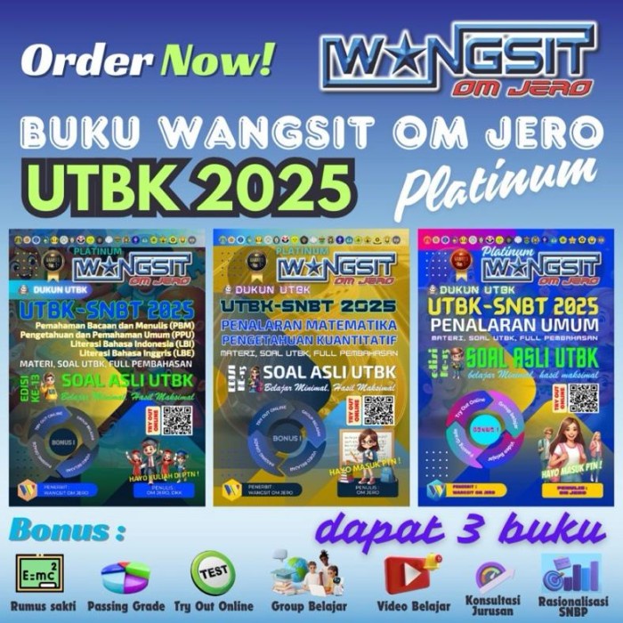 

terbaru !!! [ 1 paket 3 buku] wangsit tps utbk 2025 (ori) terbaru buku wangsit om jero utbk