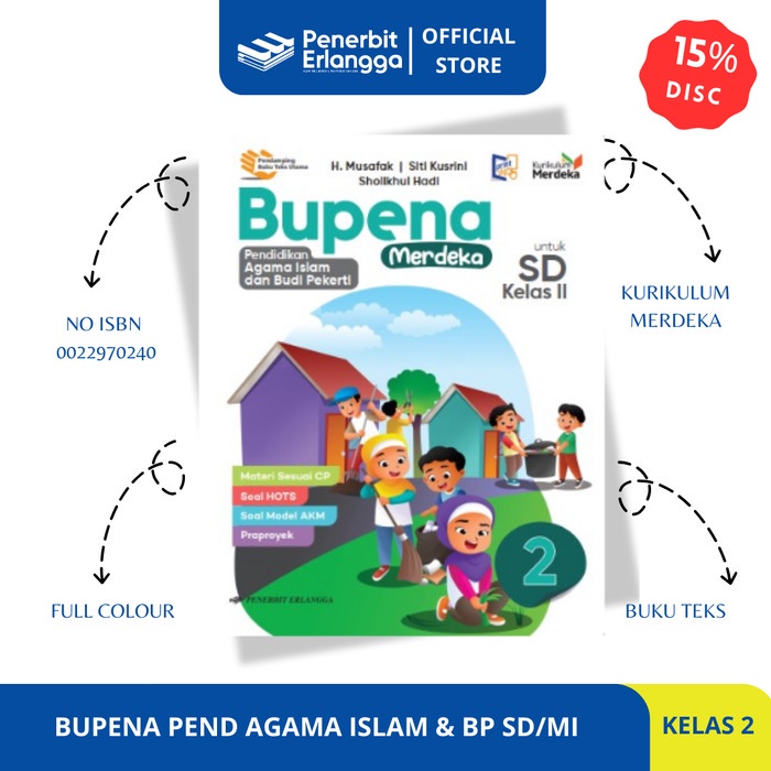 

terbaru !!! bupena pend agama islam & bp sd/mi kelas 2 kurikulum merdeka erlangga ready