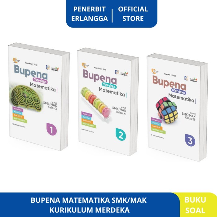 

terbaru !!! bupena matematika smk/mak kelas 10 11 12 - kurikulum merdeka - erlangga ready