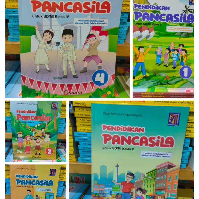 

terbaru !!! buku paket pendidikan pancasila sd kelas 1,2,3,4,5 kurikulum merdeka penerbit quadra