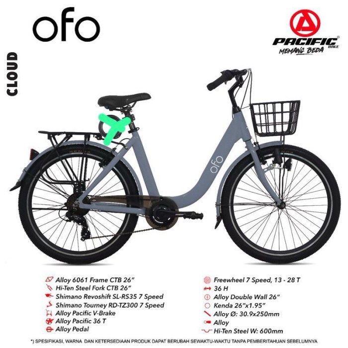 SEPEDA MINI CITYBIKE CTB 26 INCH PACIFIC OFO ALLOY