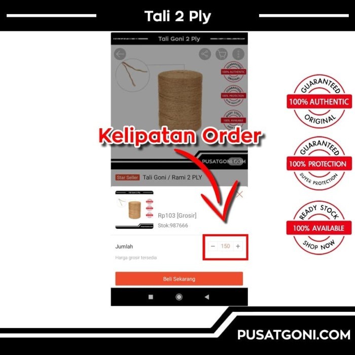 

(Good) Tali Goni / Tali Rami 2 PLY 8100 meter Untuk kerajinan