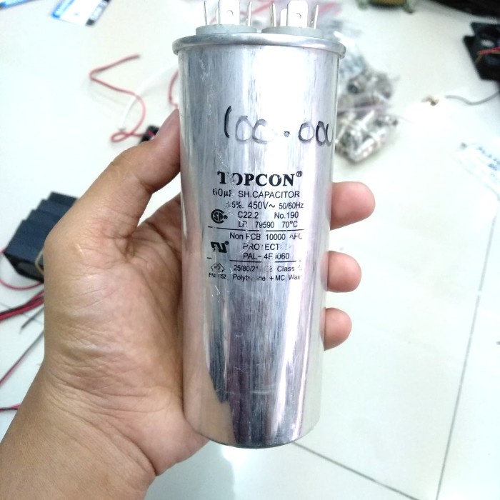 KAPASITOR CAPASITOR RUNNING TOPCON 60UF 60 UF MIKRO 450V 450VOLT
