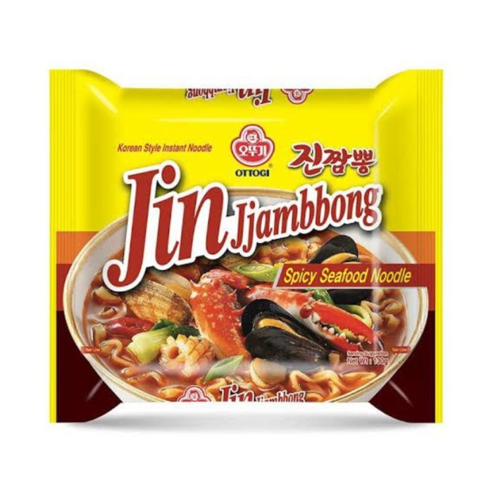

Jin Jjambbong Ramen /Mi Instan Rasa Seafood 520Gr (130Gr @ 4Pcs)