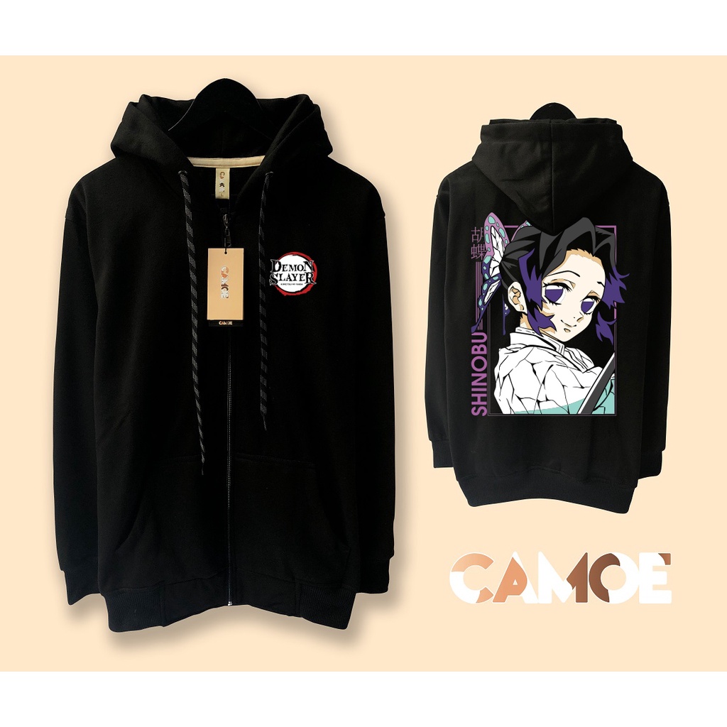 Jaket Hoodie Zipper Anime Demon Slayer Kimetsu No Yaiba Shinobu Kocho