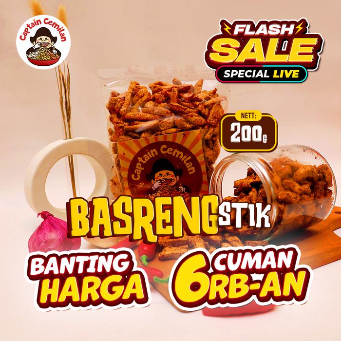 

Flash Sale-200gr Basreng PEDAS DAUN JERUK Captain cemilan Bandung
