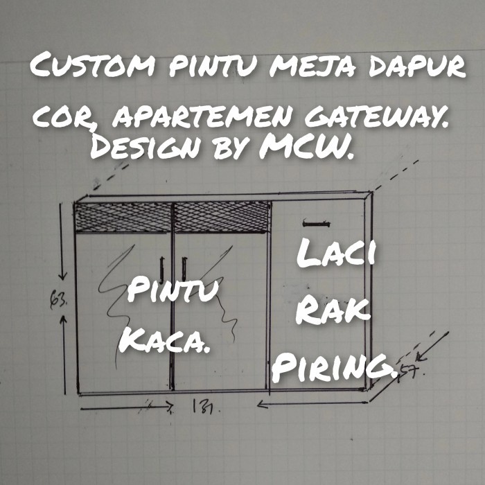 PINTU MEJA DAPUR COR/PINTU KITCHEN SET BAWAH/LACI RAK PIRING DAPUR BWH
