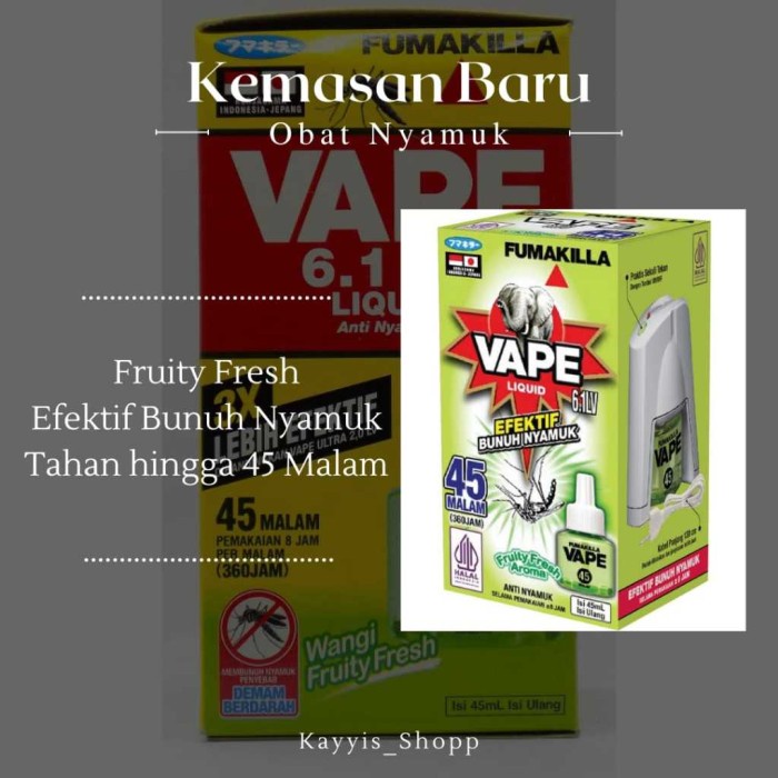 [BestSeller] FUMAKILLA Vape Ultra Liquid 45 Malam Anti Nyamuk - Obat Nyamuk Elektrik