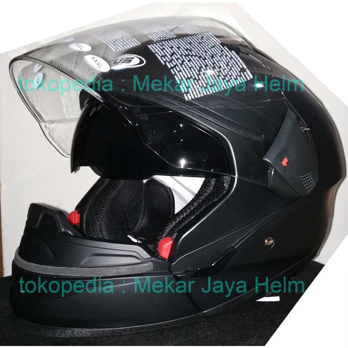 HELM ZEUS 611C ZS-611C modular HItam DOFF dop 2in1 HALF FACE/FULL FACE