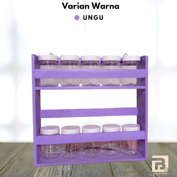 {{ Rak Bumbu Dapur 2 Tingkat Warna Pink Ungu Hijau Ready }}