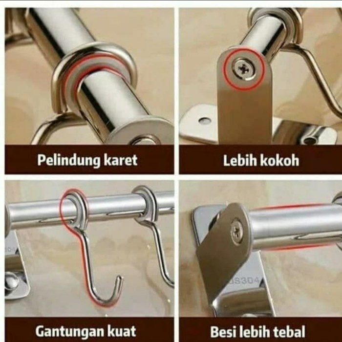 {{ Gantungan Dapur Subron / Gantungan Panci Panjang 40 Cm Susu 304 Ready }}