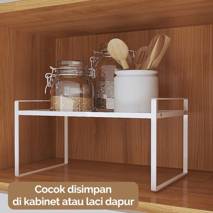 {{ Rak Dapur Besi Storage Bumbu Portable Bawah Wastafel - Kayu, Kecil Gagang Penyimpanan Ready }}