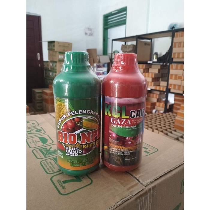 NPK GAZA & KCL GAZA Paket Pupuk Booster Buah Timun Pupuk Pembesar Buah Timun - Pupuk NPK Cair Dan