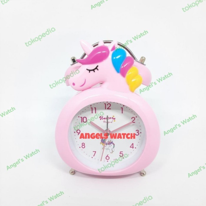 Jam Weker Kring Karakter Unicorn/ Jam Meja Alarm/ Jam Alarm Weker